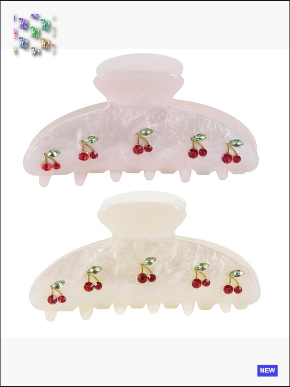 2PCS Cherry Hair Clips for Women Girls Kawaii Fruit Medium Claw Clips Acetate